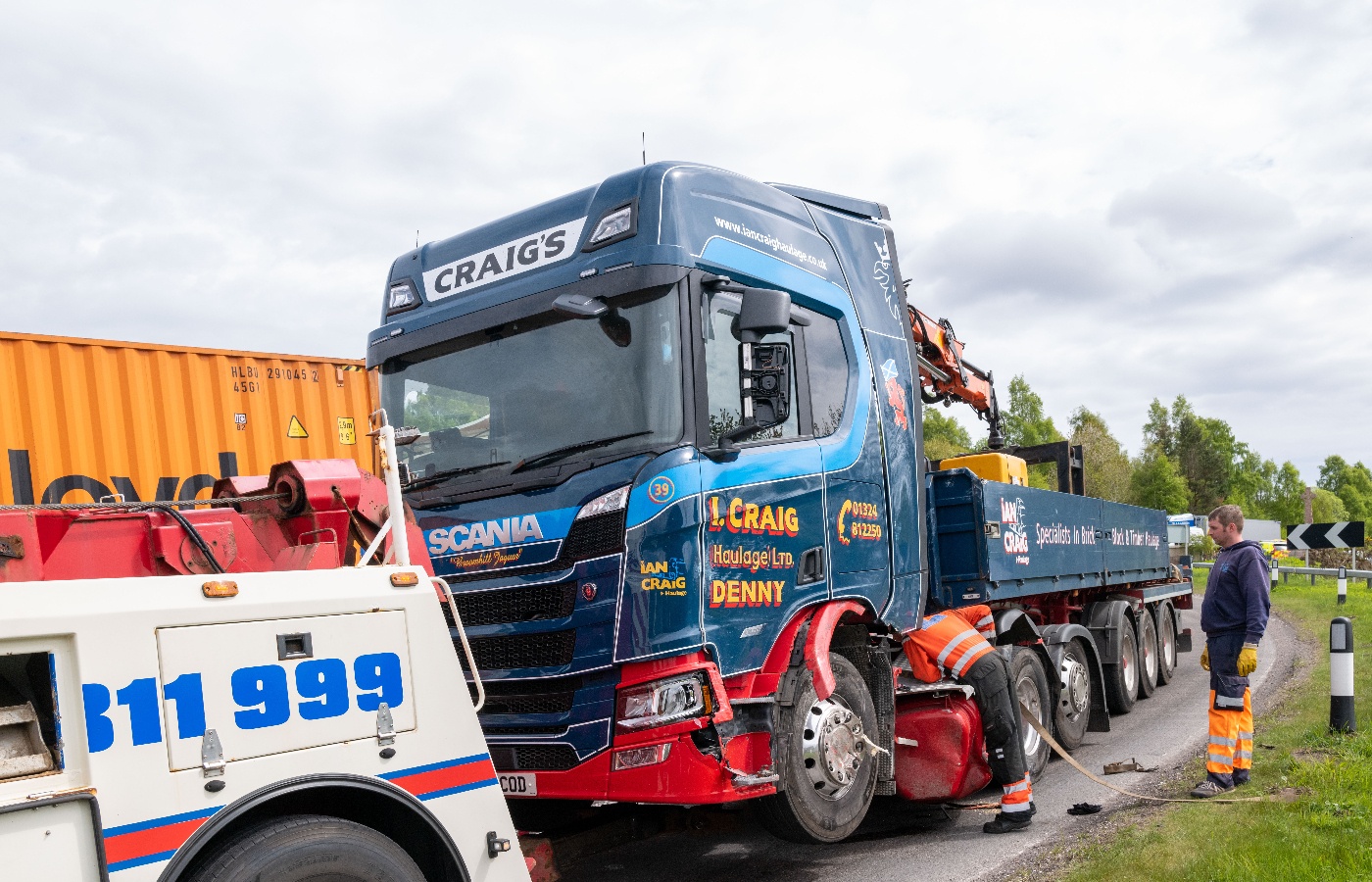 A lorry was involved in the crash. 