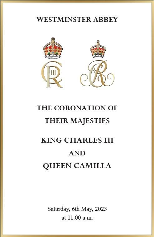 The order of service for the King’s coronation, which will take place at 11am at Westminster Abbey on Saturday May 6