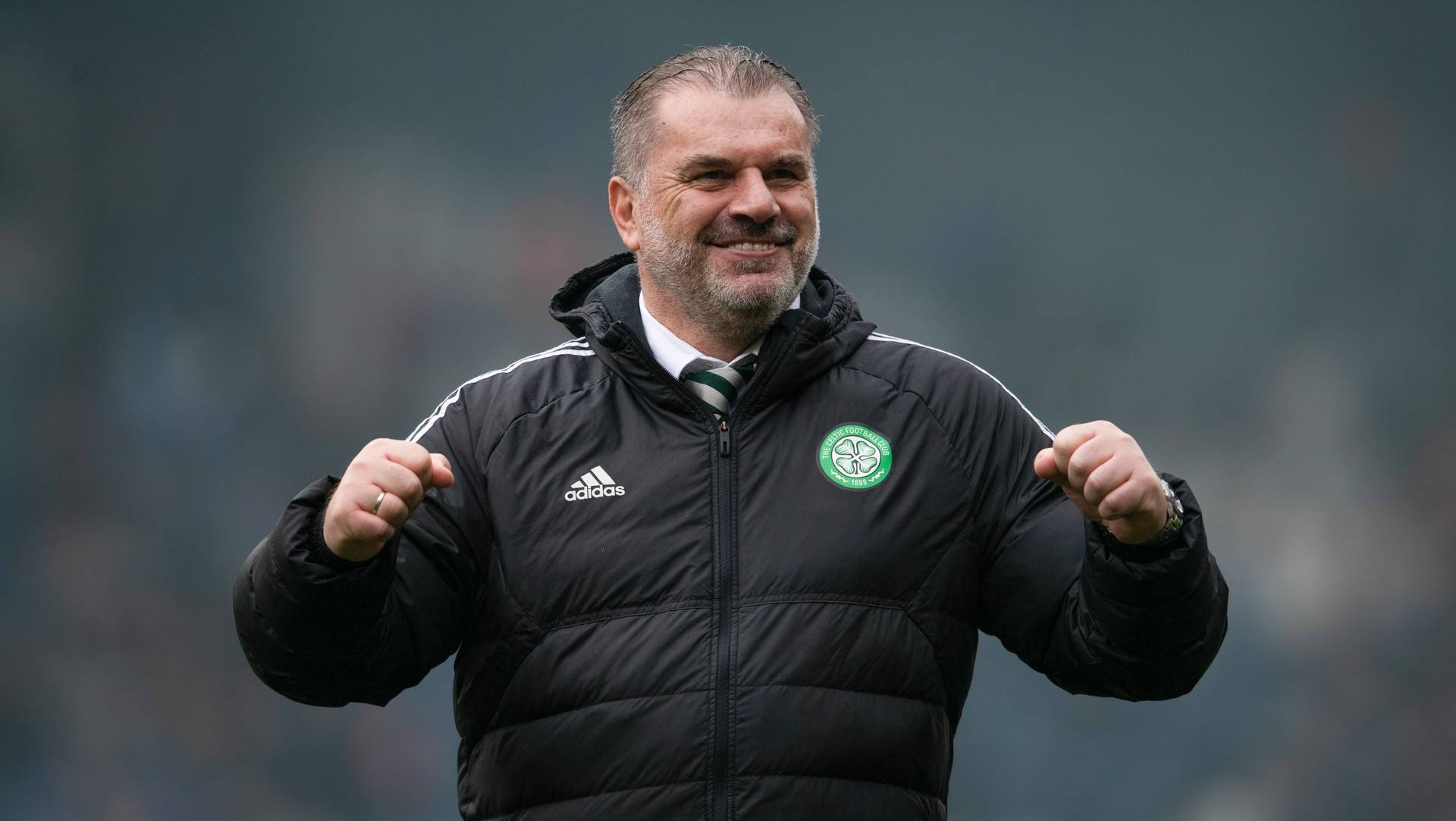 Celtic manager Ange Postecoglou at full time during a Scottish Cup semi-final match between Rangers and Celtic at Hampden Park, on April 30, 2023.