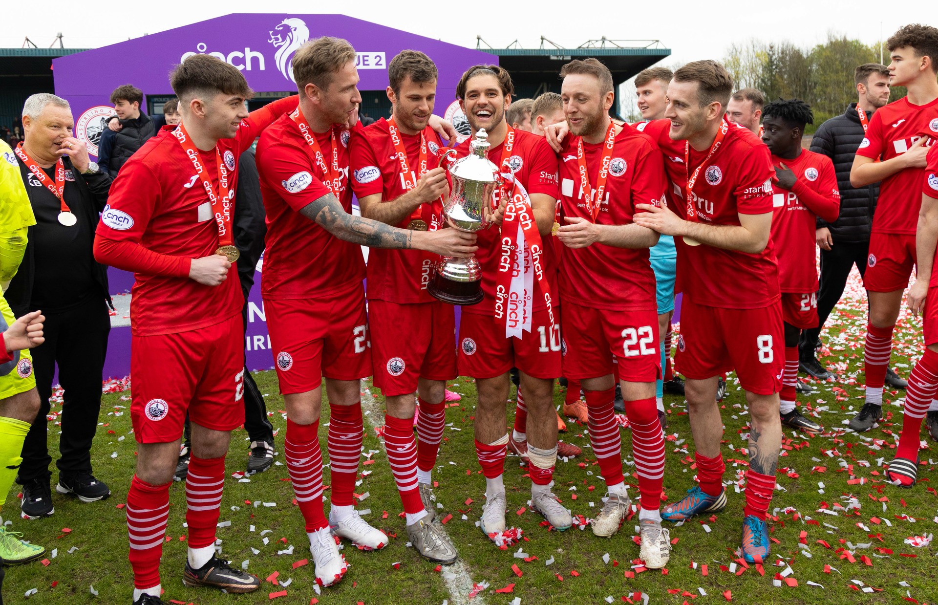 Stirling Albion won the League Two trophy after winning at Forfar. (Photo by Sammy Turner / SNS Group)