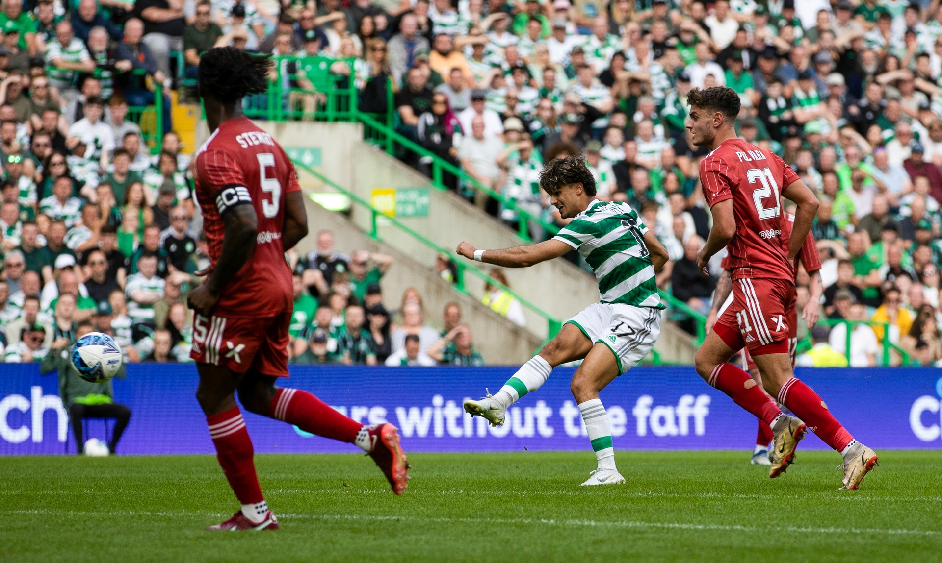 Jota scores to make it 2-0 against Aberdeen in the league opener.