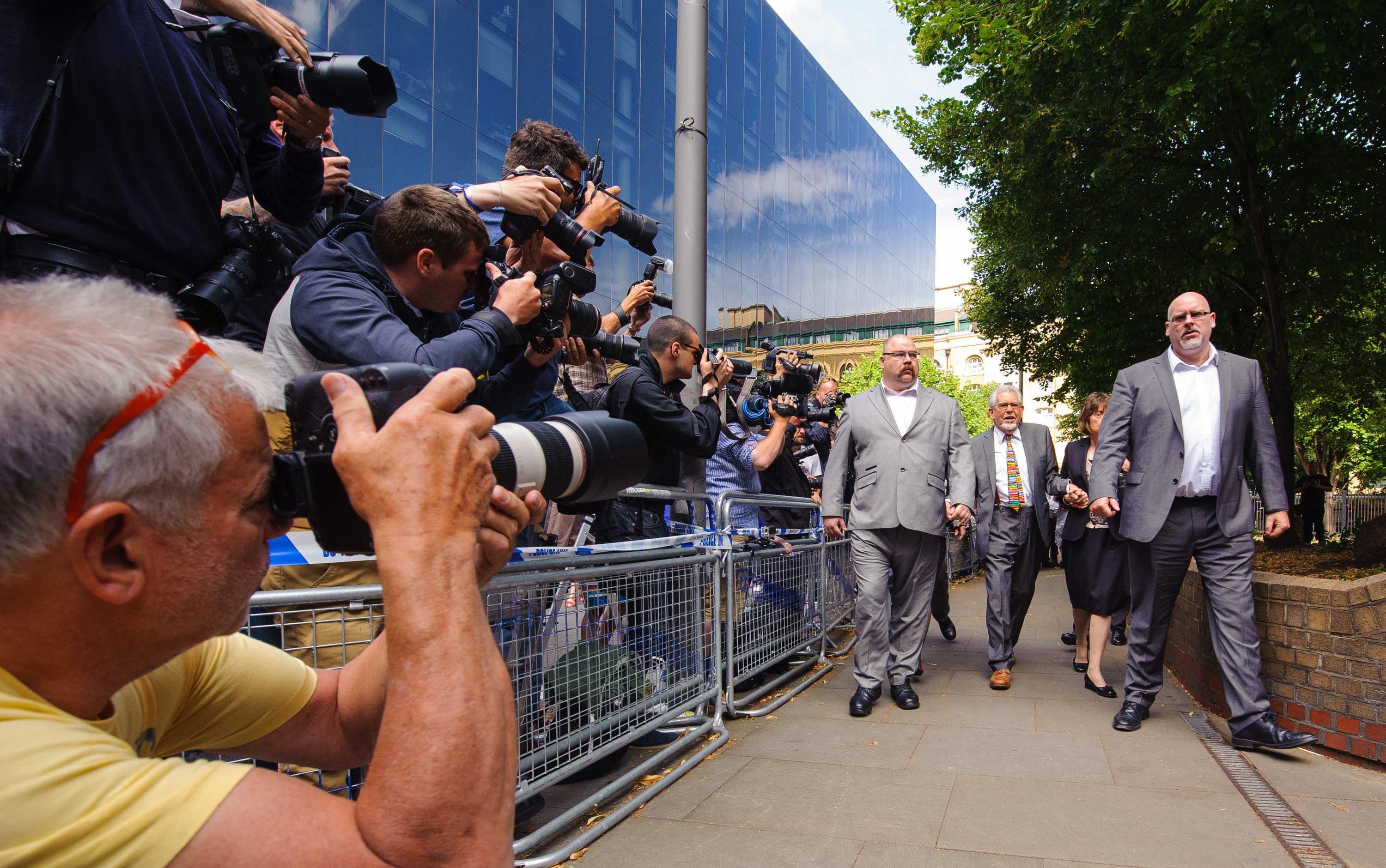 Rolf Harris arriving at Southwark Crown Court in 2014.