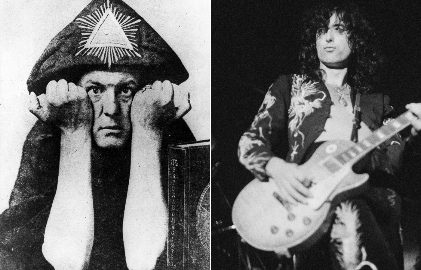 English writer and occultist Aleister Crowley and guitarist Jimmy Page 