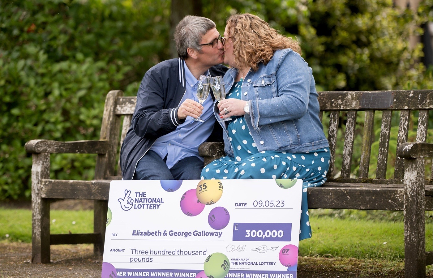 George and Elizabeth Galloway celebrate after winning National Lottery Bingo Bonus Scratchcard.