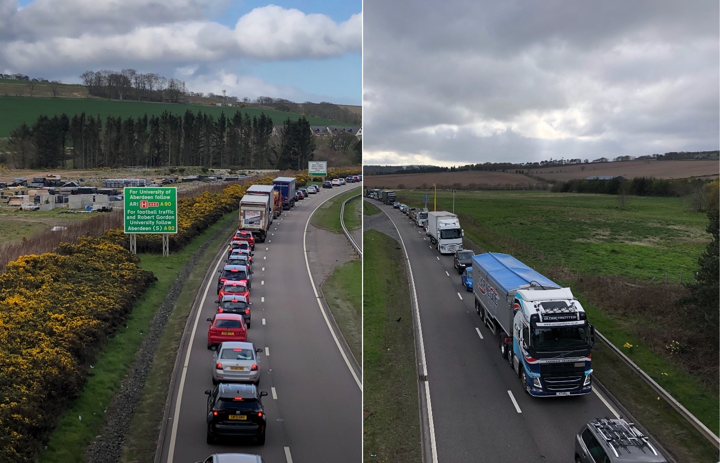 Traffic at standstill as crash on A92 at Bridge of Muchalls