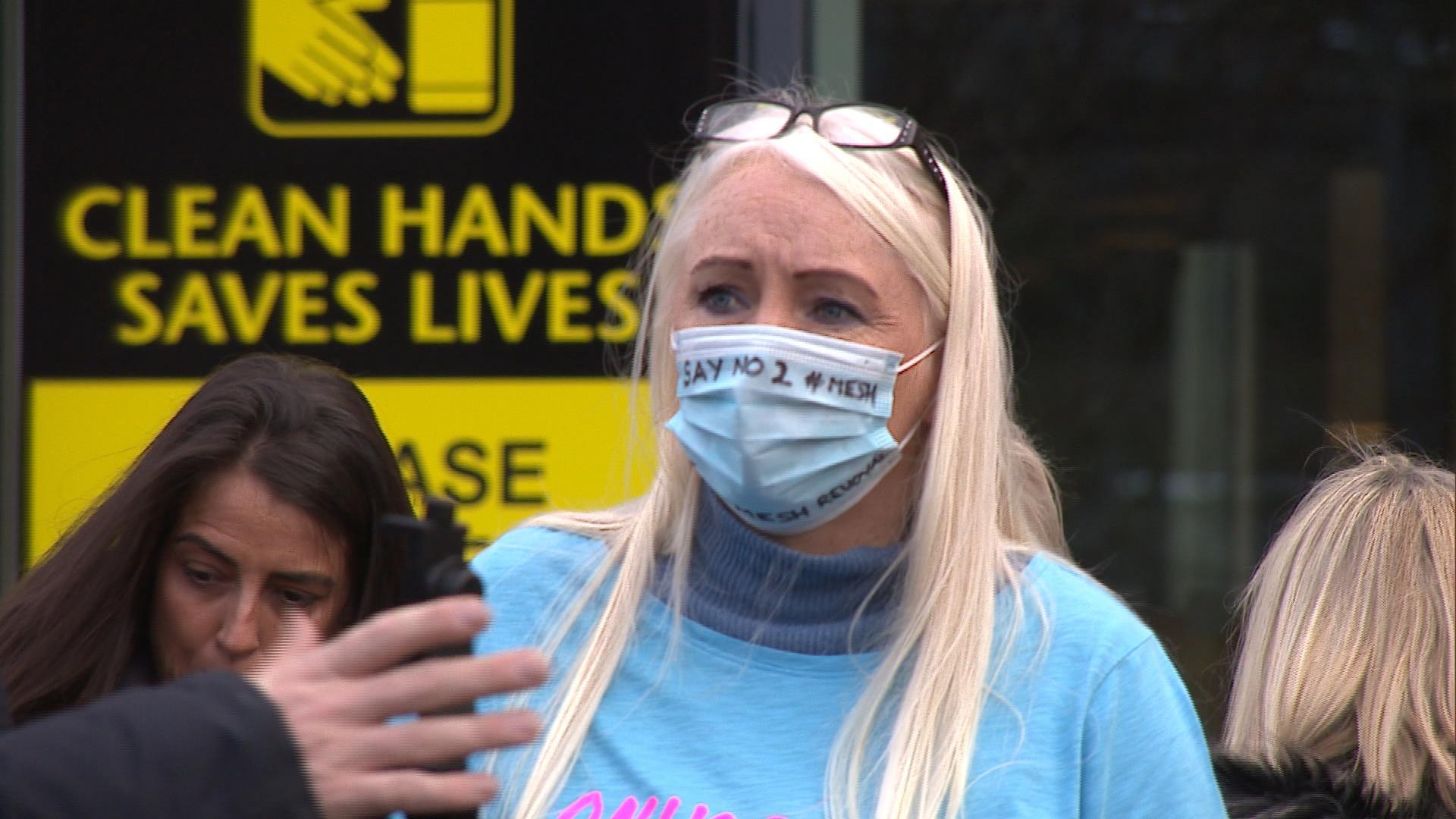 Nancy Honeyball took part in a mesh survivors protest in 2021.