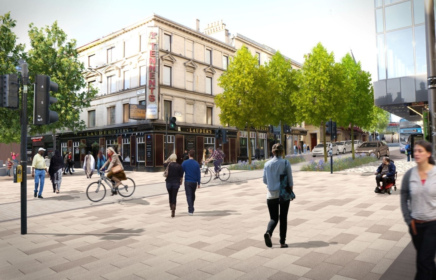 The Glasgow street is set to get a £5.7m makeover with 40 new trees, lighting and the rebuilding of roads, and footpaths. 