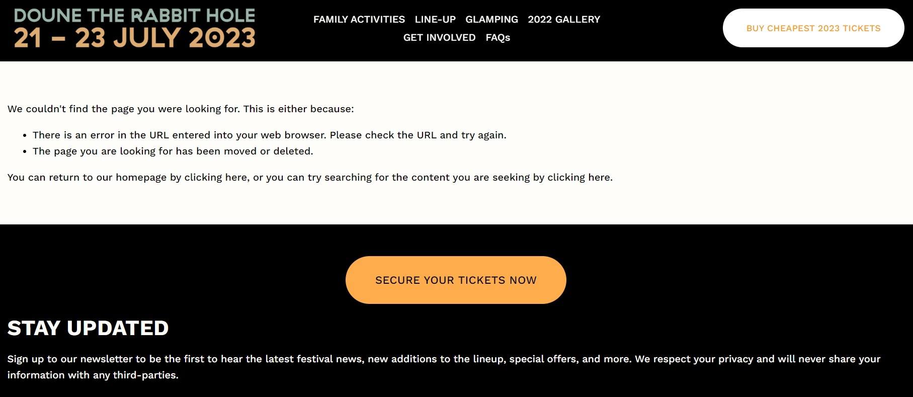 On Tuesday night the option to buy tickets from the festival’s website appeared to fail.