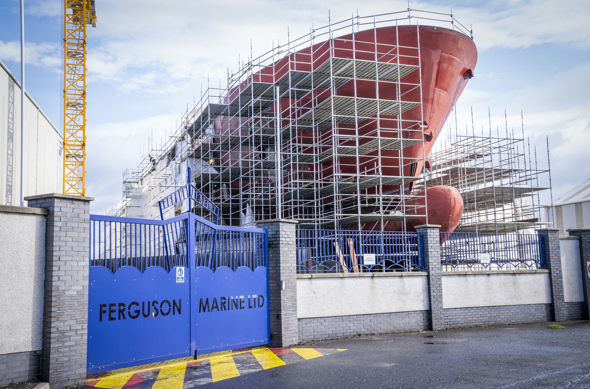 Hull 802 remains under construction at Ferguson Marine.