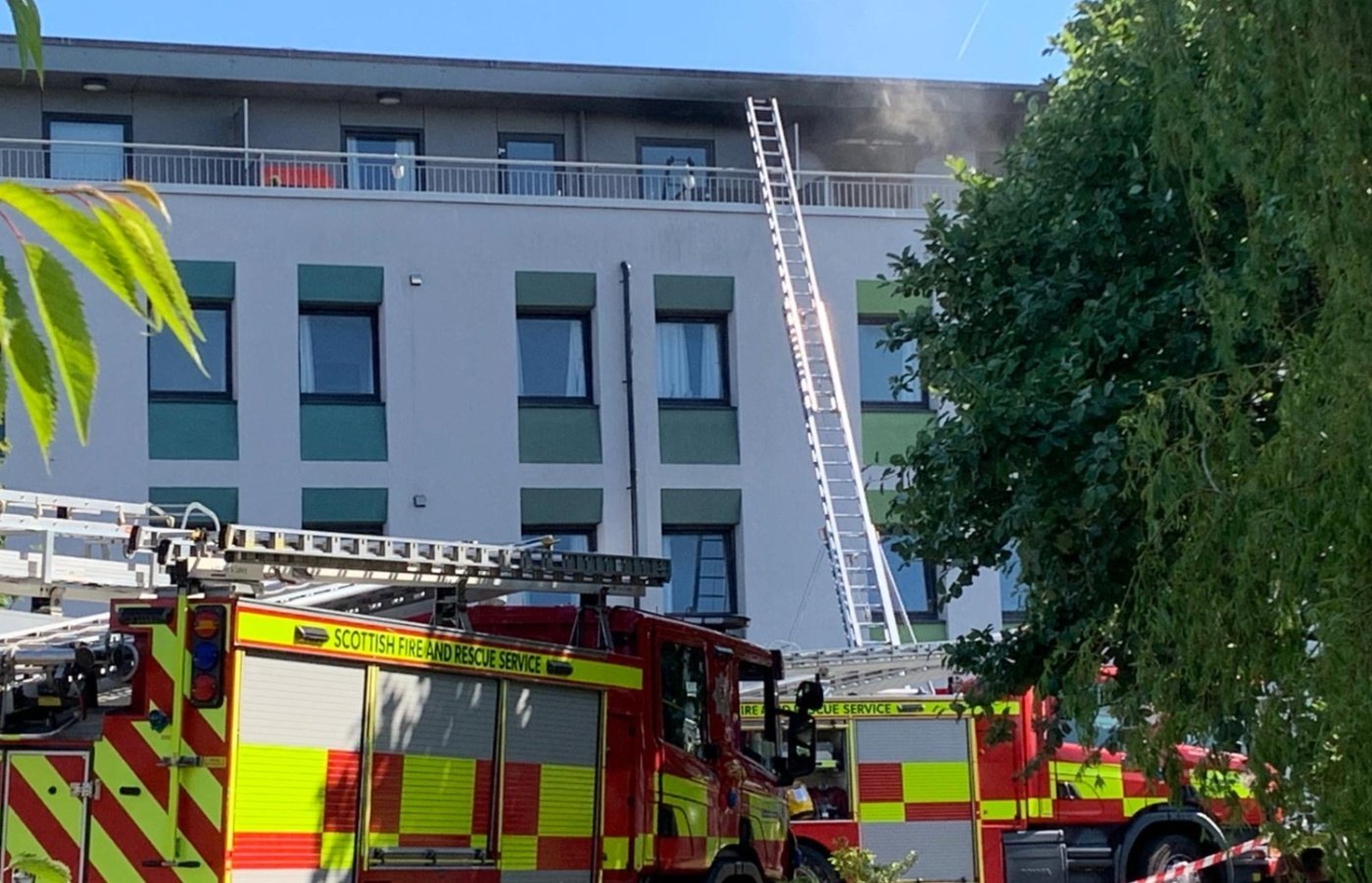 Ten fire crews were called to the scene of the  blaze on  Craigmount Brae.