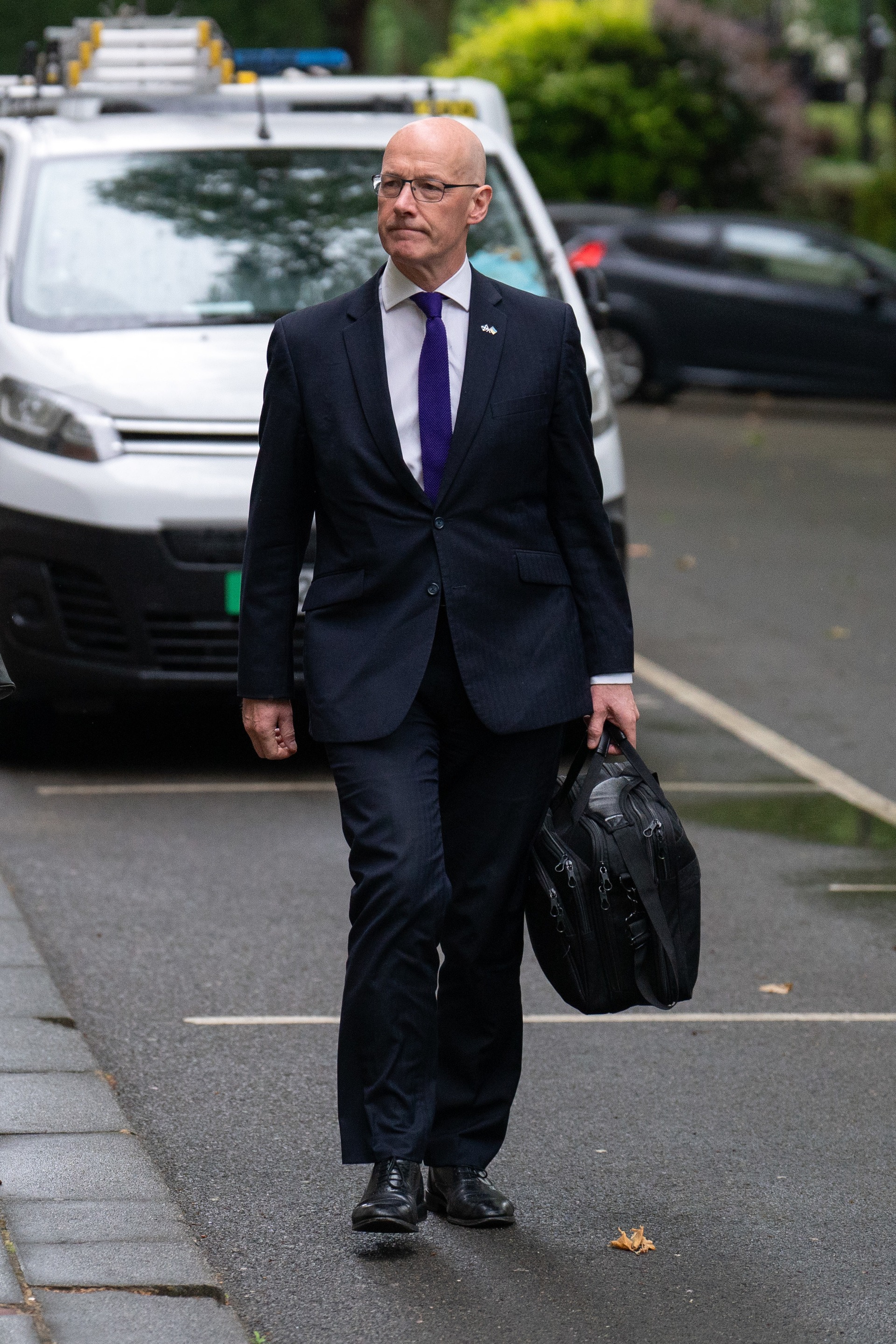 LONDON, ENGLAND - JUNE 29: Former Deputy Minister of Scotland, John Swinney, arrives to give evidence at the Covid-19 inquiry on June 29, 2023 in London, England. (Photo by Carl Court/Getty Images)