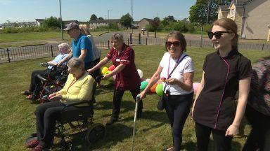 Alloa school pupils and care home residents team up for cross-generation special sports day