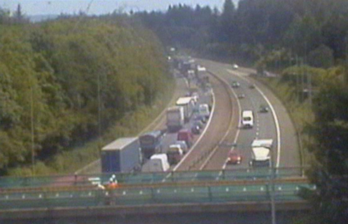 Drivers facing delays after three-vehicle collision on M8 near Livingston at J3