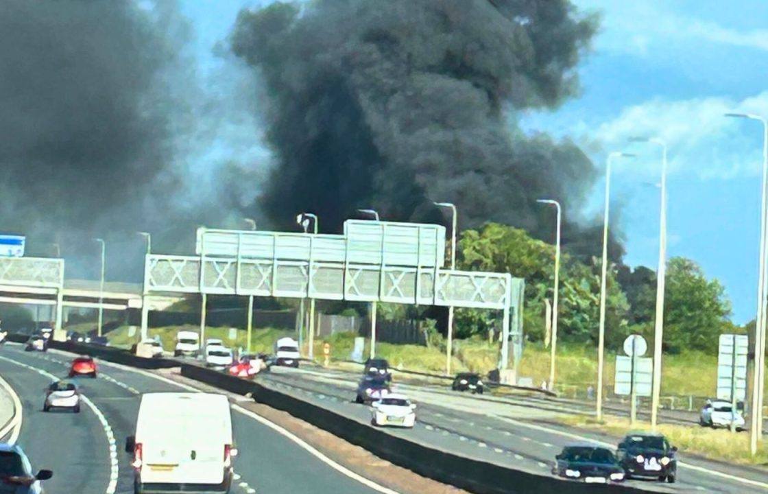 Huge fire spotted at Eurocentral industrial estate near M8 motorway in North Lanarkshire
