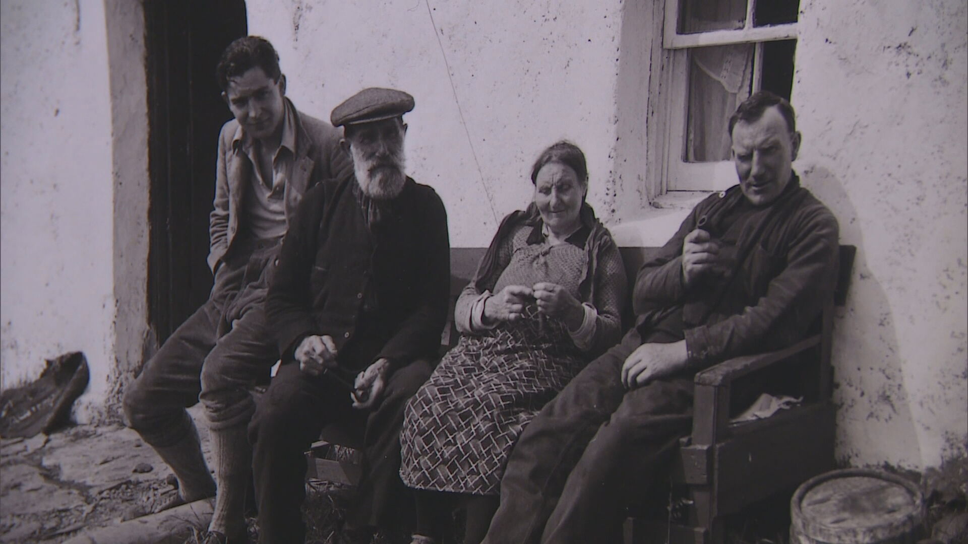 A family of Scots from the coast as part of the exhibition. 