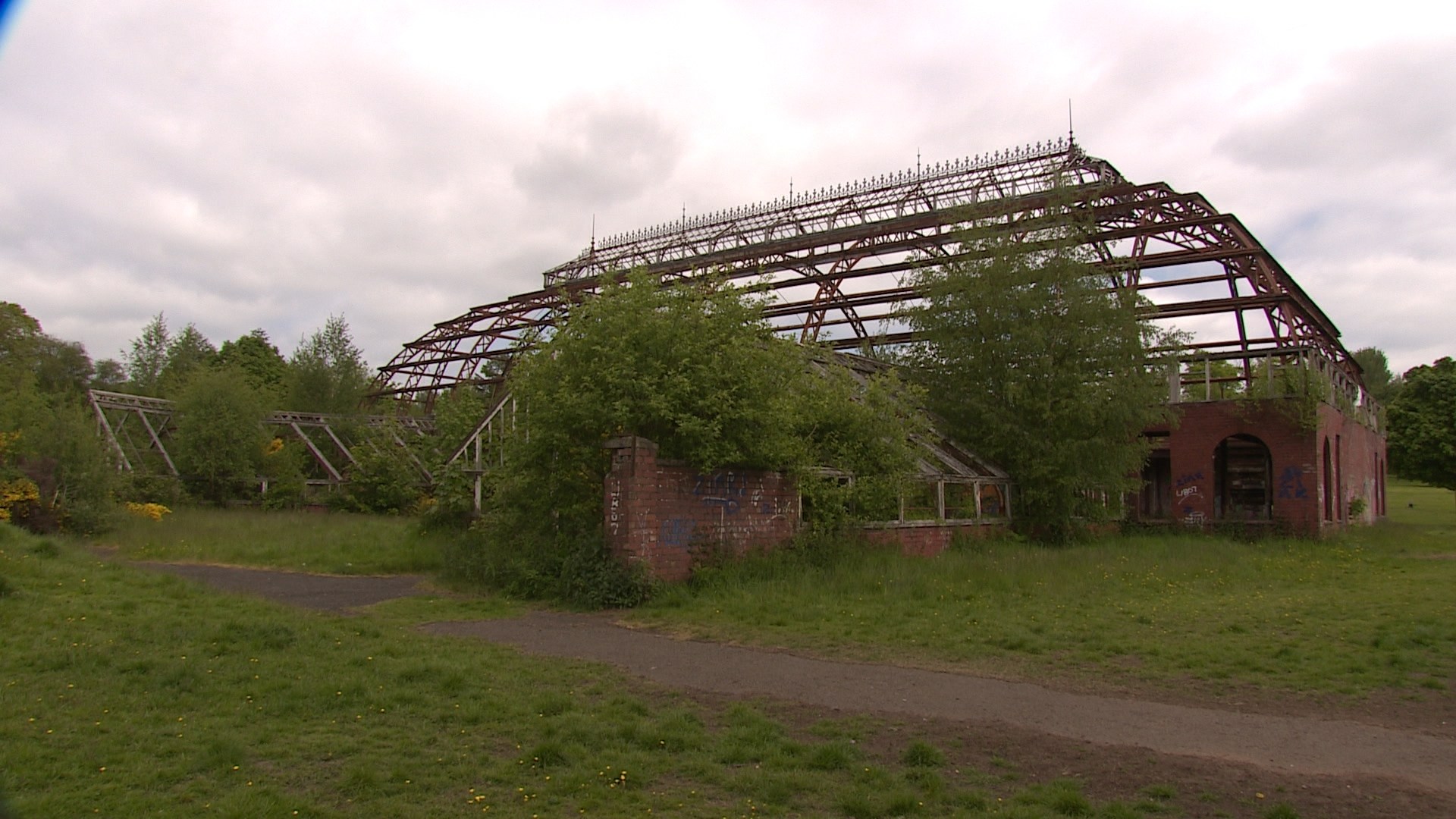 Springburn Winter Gardens closed from storm damage in 1983.