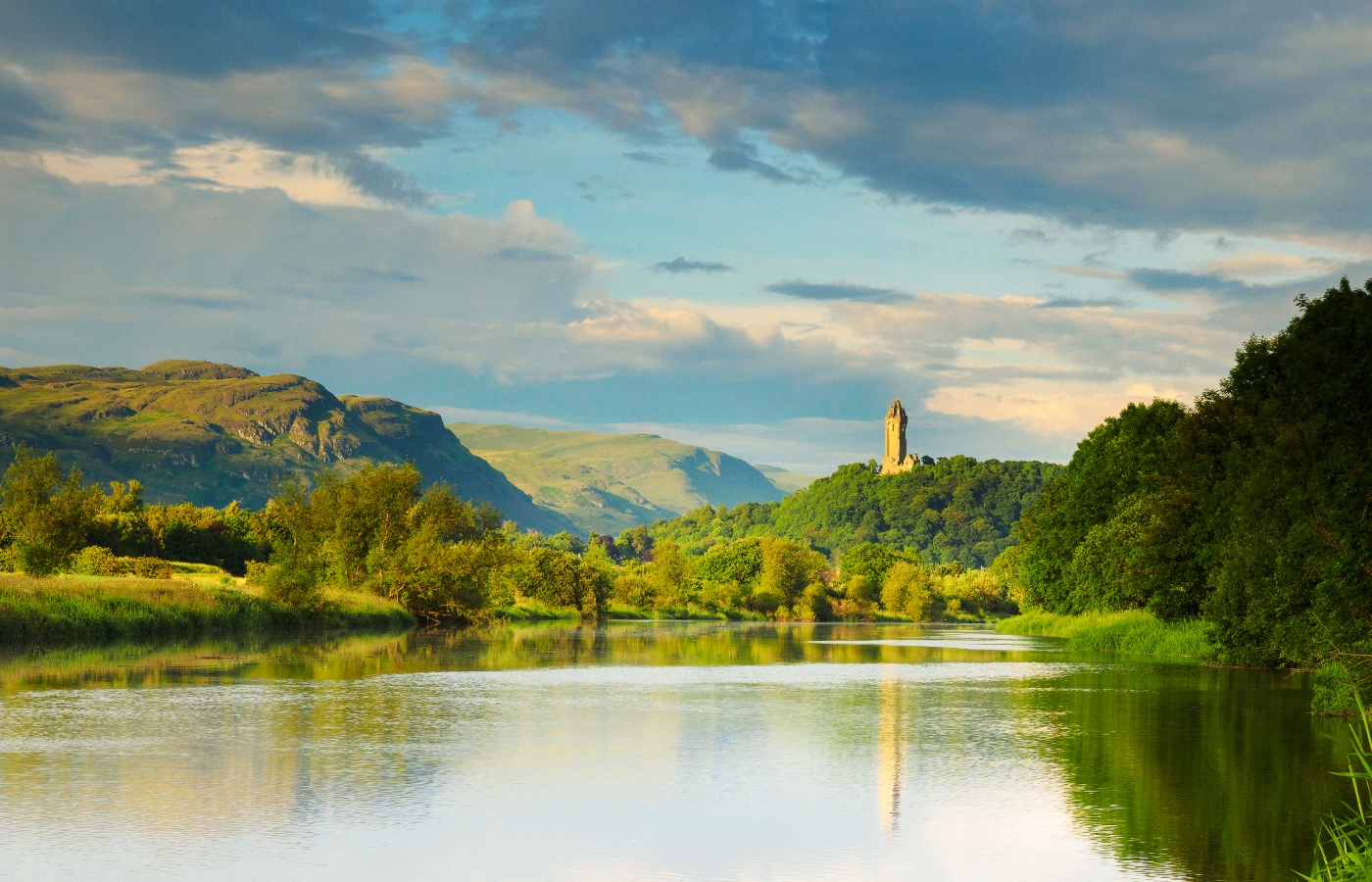 The River Forth, Stirling looking towards the Wallace's monument.