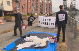 Dundee Ocean Rebellion display ‘oil-smeared gannet’ near River Tay in protest against Rosebank decision