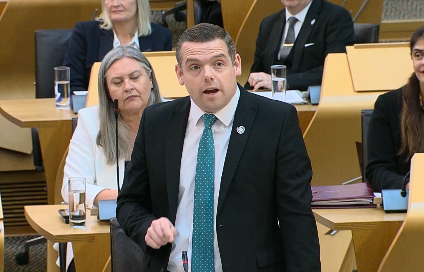 Douglas Ross criticised Scottish Government minister Lorna Slater during FMQs on Thursday.