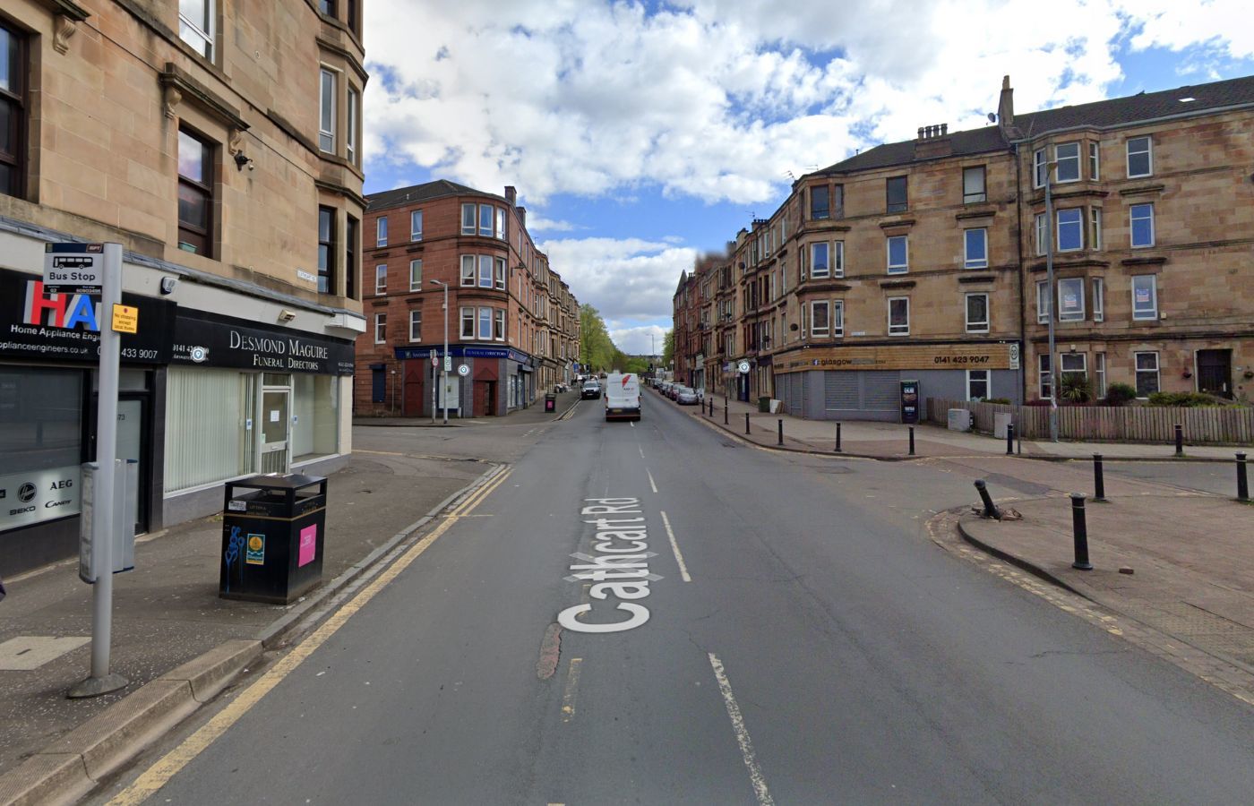 Two people taken to hospital after crash on Glasgow Cathcart Road