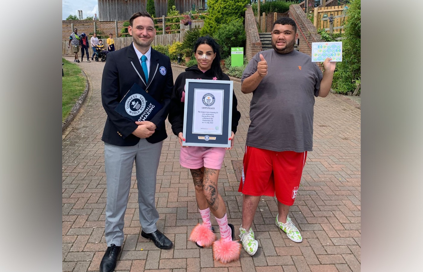 Harvey Price accepting his certificate for the Guinness World Record achievement.