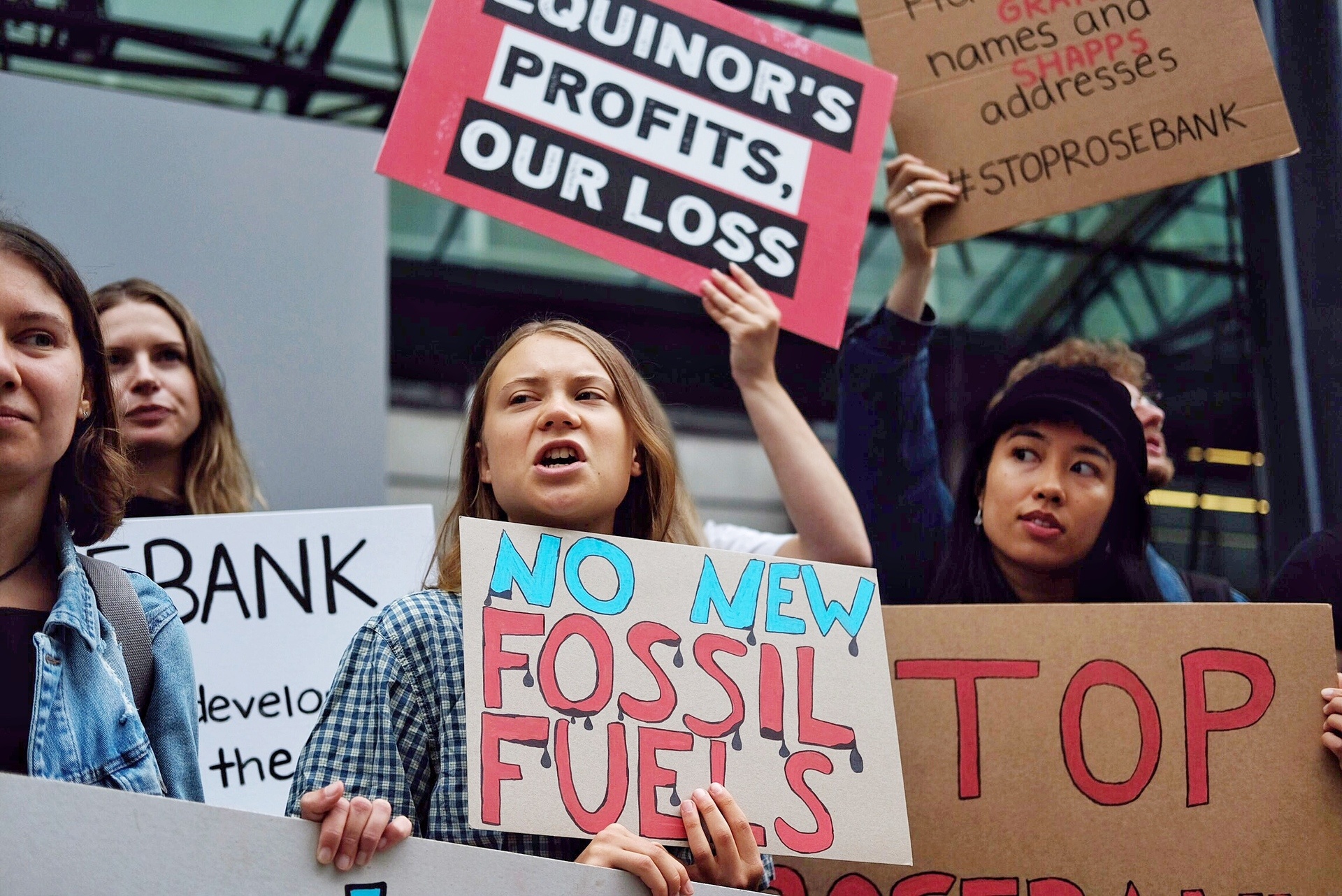 Greta Thunberg joins protesters in London against the Rosebank oil field.