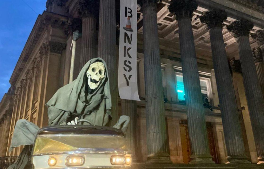 Grim Reaper to encourage late-night visitors to Banksy’s Glasgow show at Gallery of Modern Art