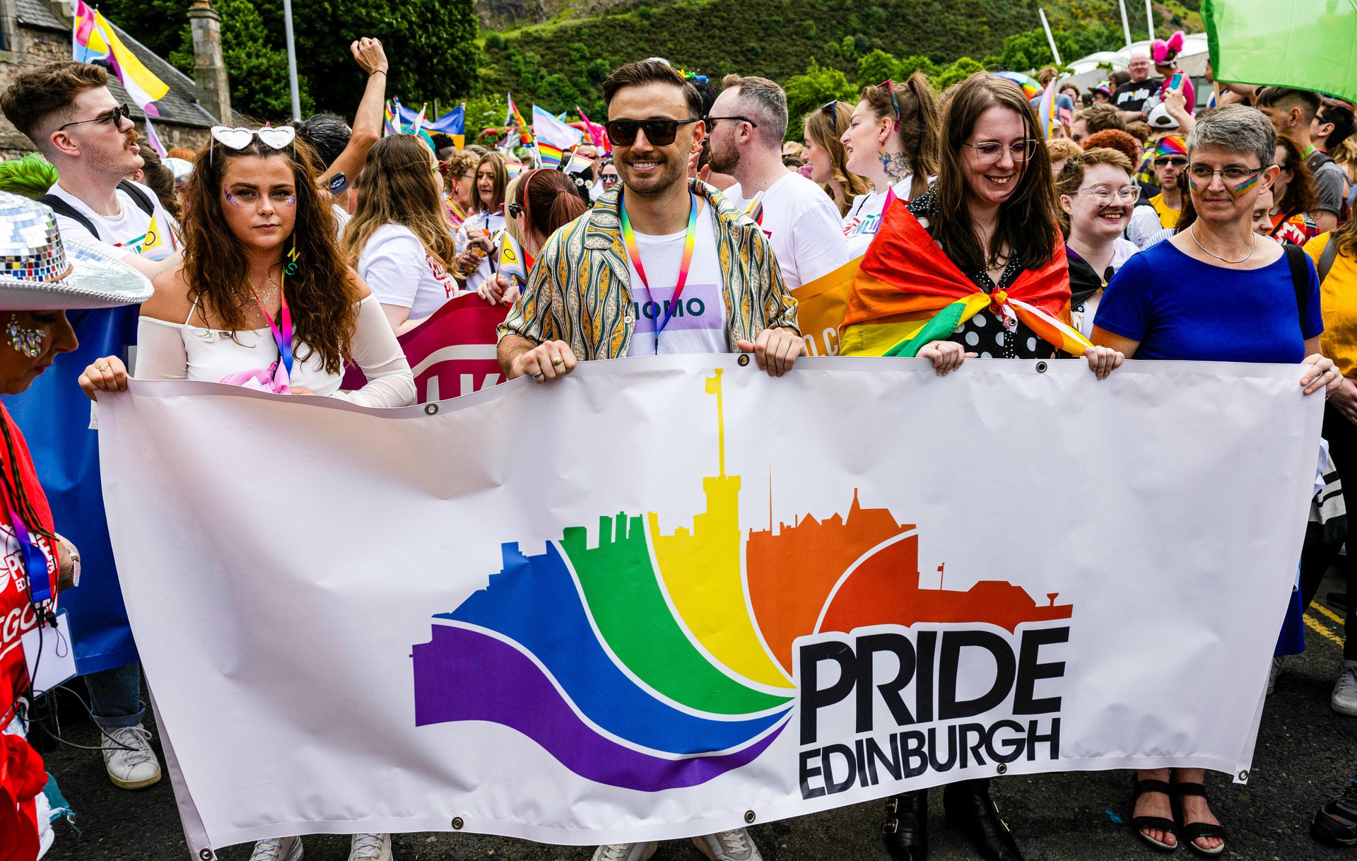 Zander Murray during the Edinburgh Pride March at the Scottish Parliament Building, in June.