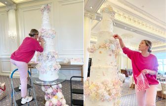 Glasgow baker creates ‘massive’ 12ft wedding cake which took one month to make