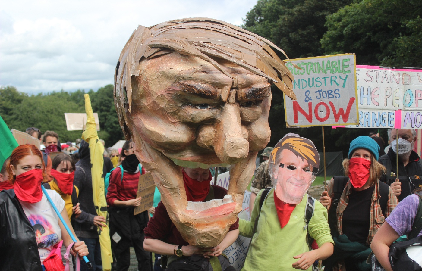 Around 200 activists marched on Saturday to the Grangemouth plant