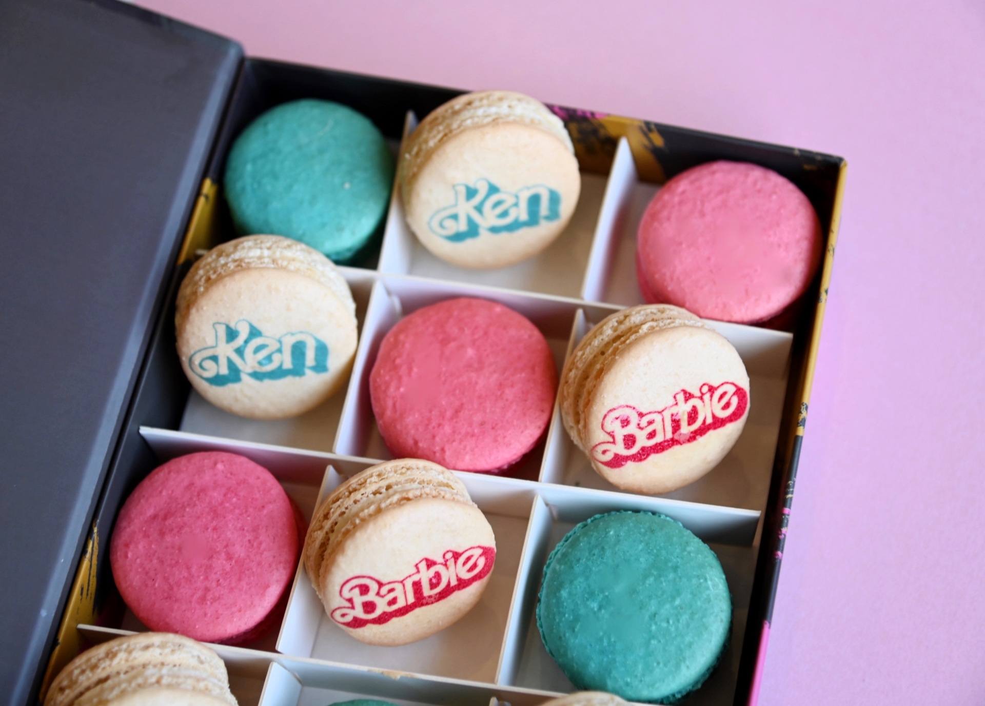 Mademoiselle Macaron launches special Barbie and Ken-themed macarons, in shades of pink and blue. 