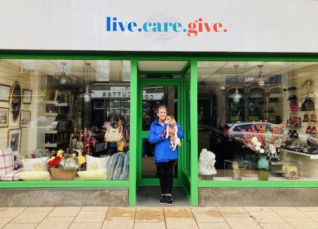 Ms Kelly outside Live Care Give. 