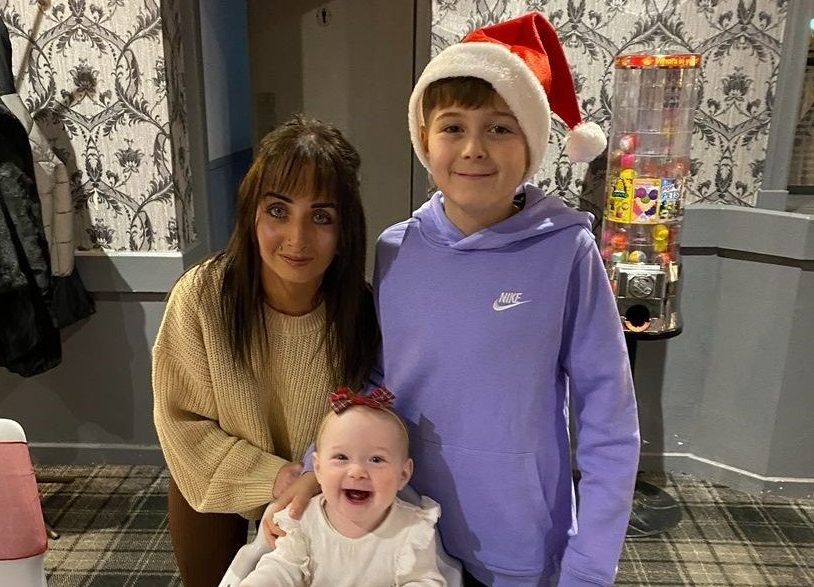 Bryony Duthie with her brother Luca, 11, and her 18-month-old sister Murron.