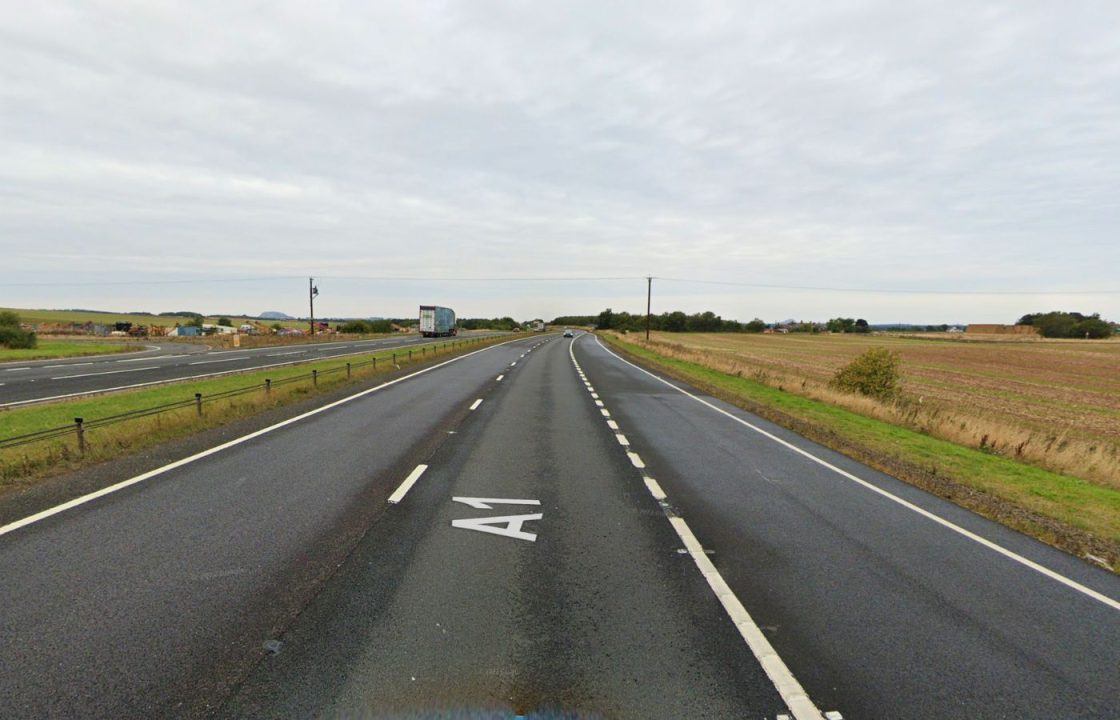 A1 Thistly Cross and Spott Roundabout near Dunbar closed after vehicle catches fire, Traffic Scotland says