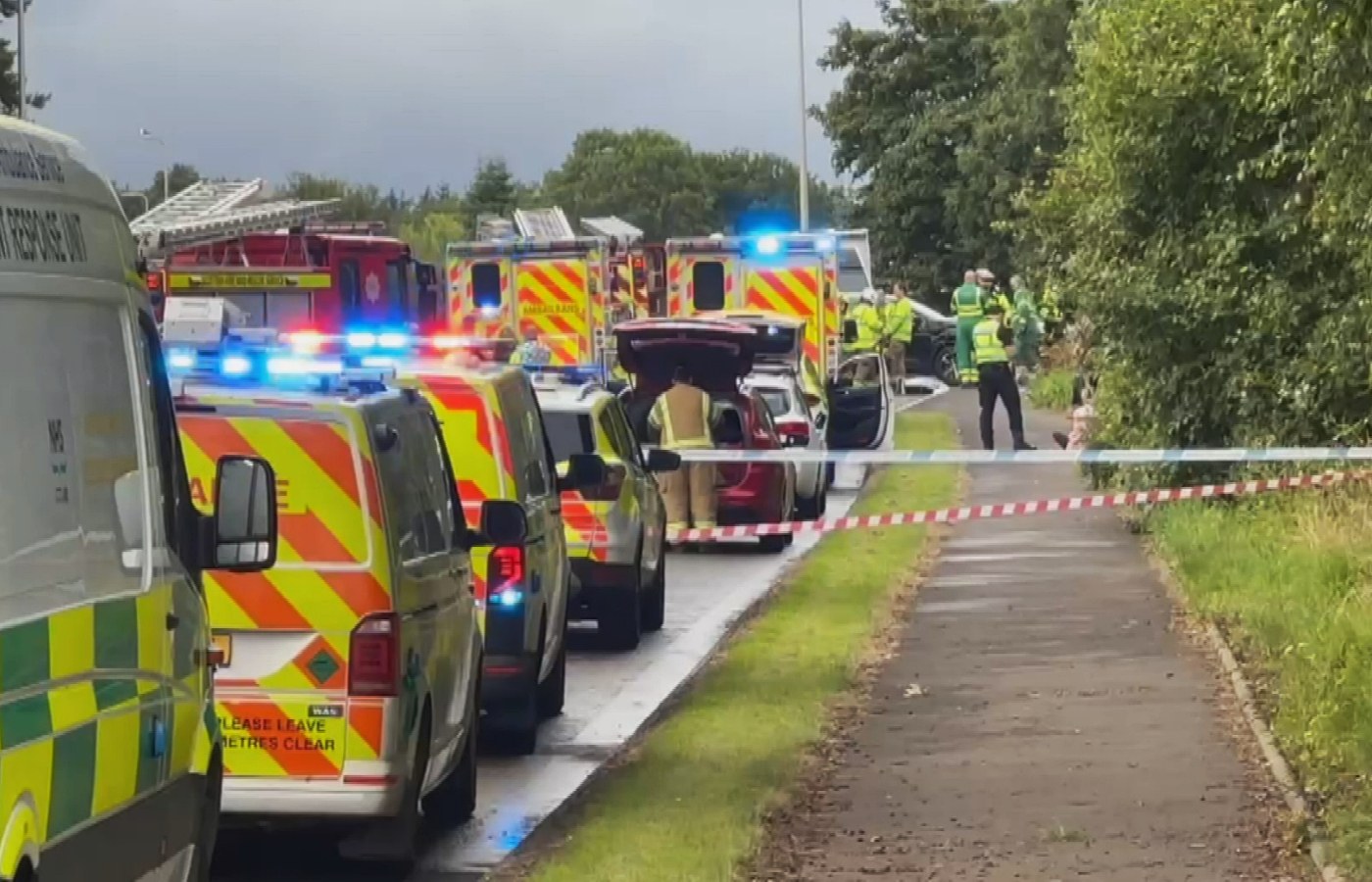Emergency services were called to the B902 New Carron Road on Saturday at around 6.10pm on Saturday