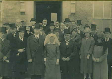 Photo shows the official opening of the extension of the Lewis Hospital on May 10, 1928; some 15 years after the start of the Highlands and Islands Medical Service.