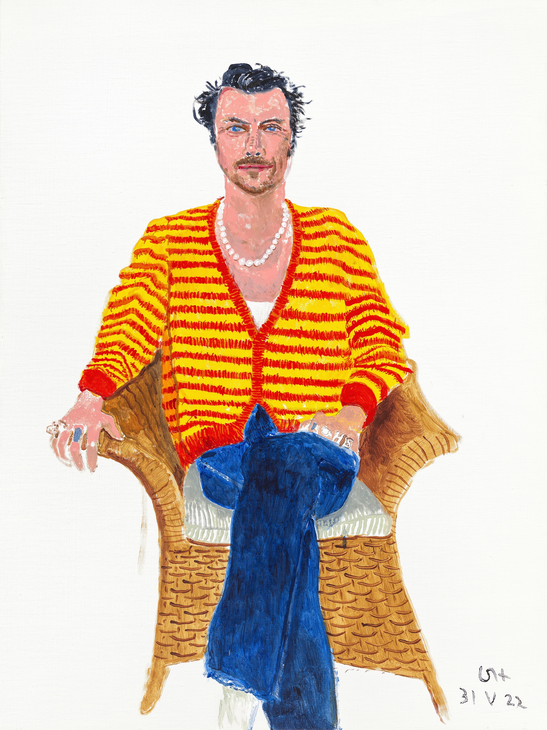 David Hockney's painting of Harry Styles which will go on display as part of David Hockney: Drawing from Life, which opens on November 2 at the National Portrait Gallery in London. 