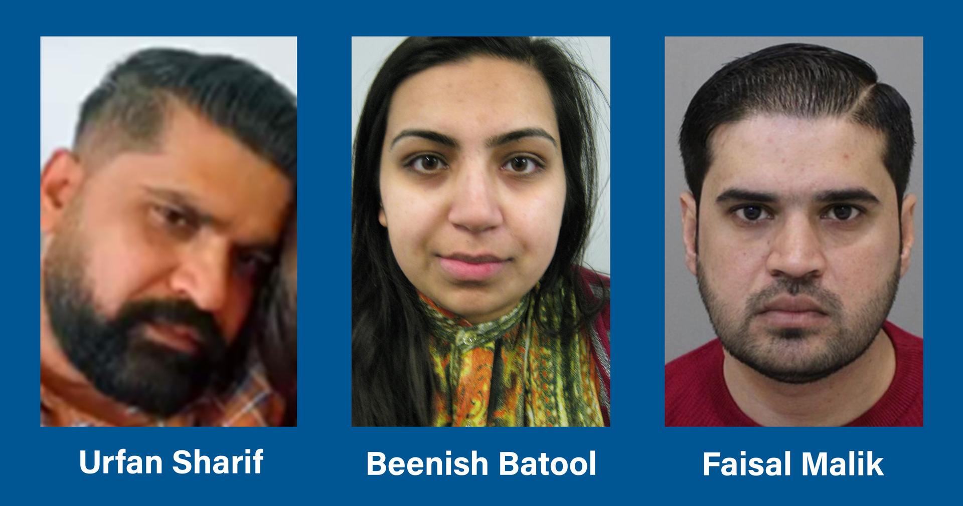 Police are looking for Sara’s father, Urfan Sharif, 41, his partner Beinash Batool, 29, and Urfan’s brother, Faisal Malik, 28. 