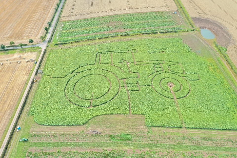 The trail is designed in the shape of a tractor.