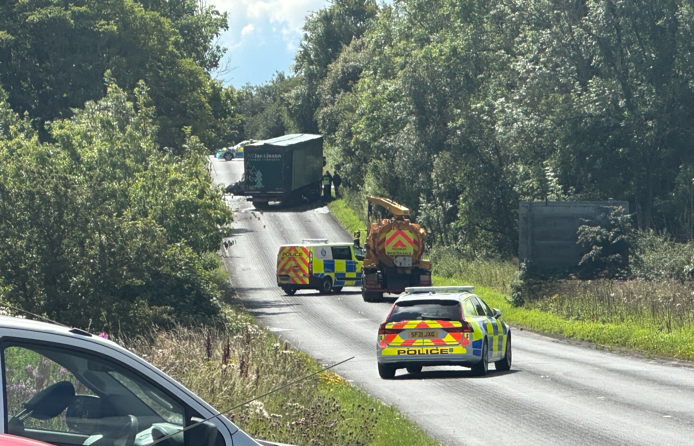 The road was closed for several hours after the incident. 