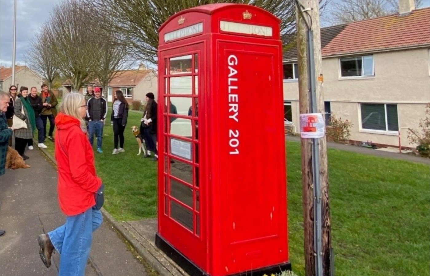 Adopted kiosk becomes the Telephone Box Gallery near St Andrews.