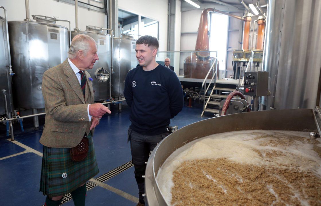 King Charles III raises a dram to mark official opening of distillery in Caithness