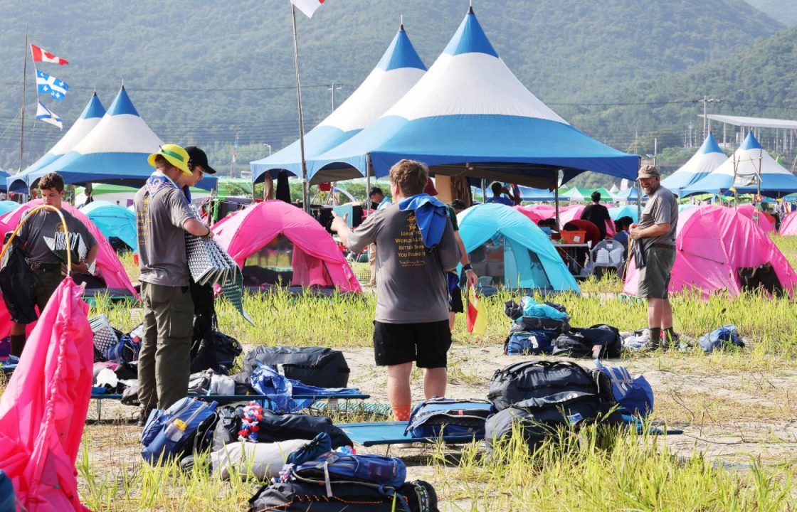 Thousands of scouts to leave South Korean world jamboree as storm Khanun looms
