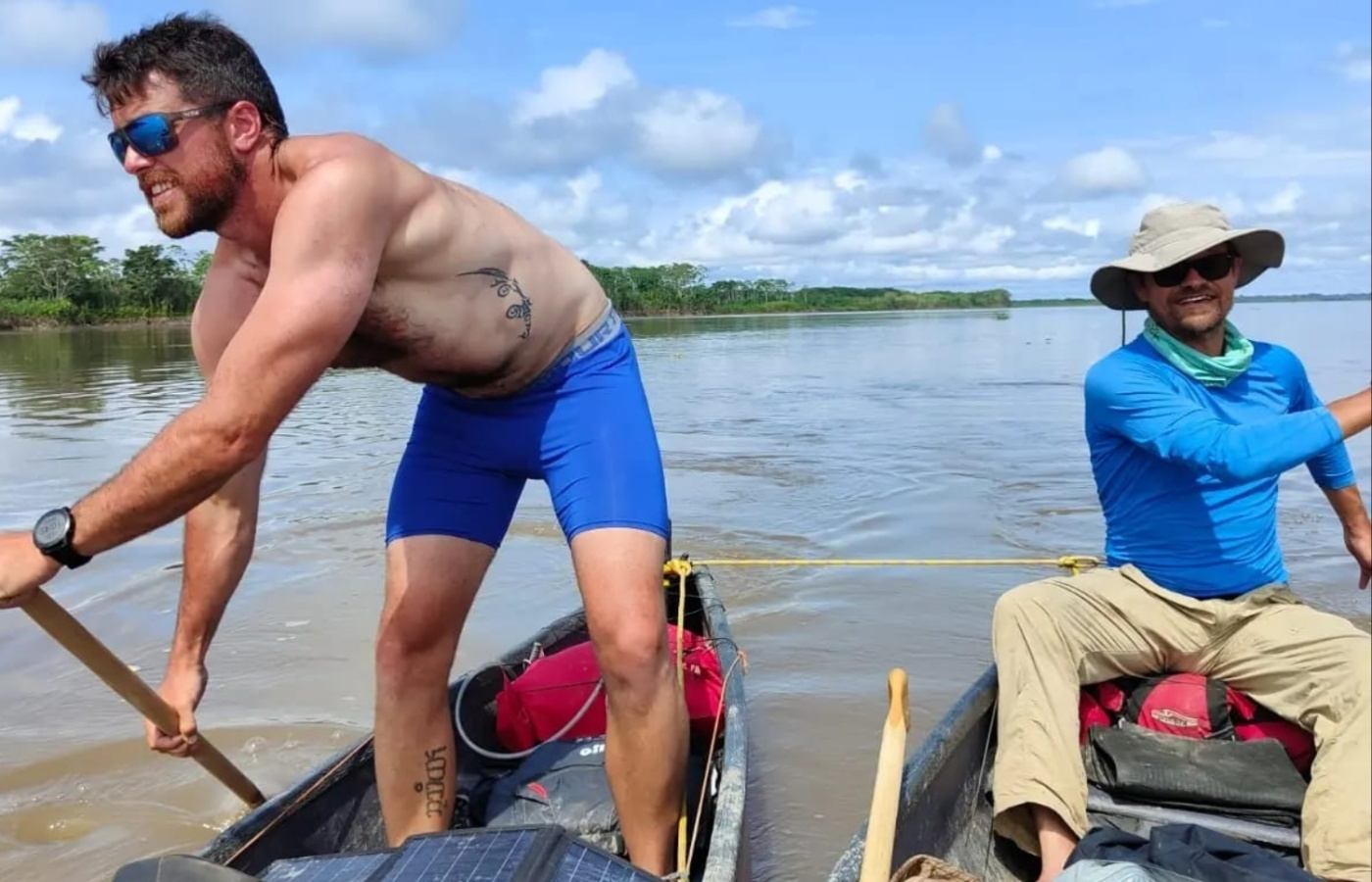 John Bathgate and Jake Morley during their Amazon river expedition.