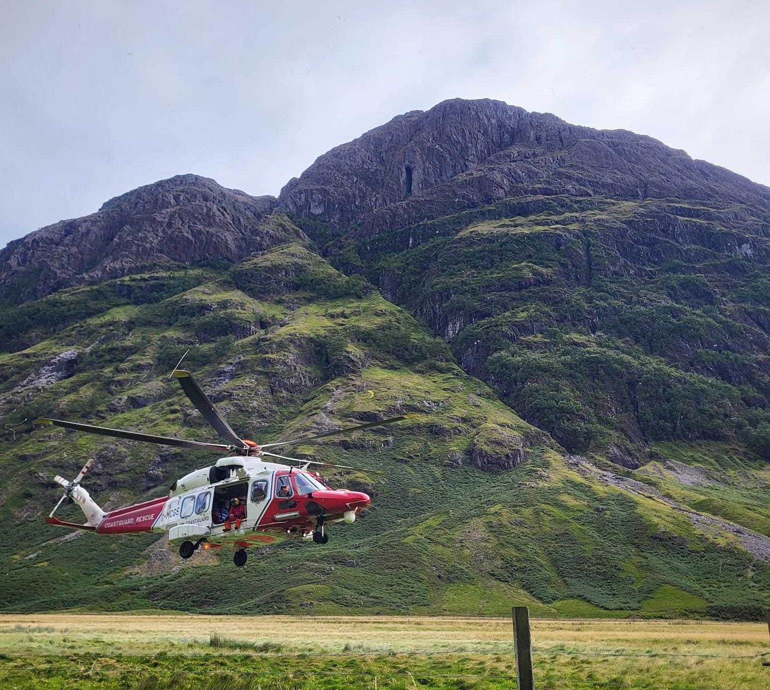 Glencoe MRT and Coastguard led the search on Aonach Eagach.