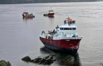 Skye lifeboat rescuers save stricken 500-tonne fishing boat that ran aground off island