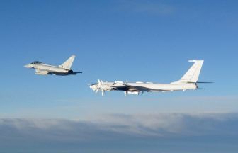 RAF Typhoon jets from Lossiemouth intercept Russian bombers flying north of Shetland Islands