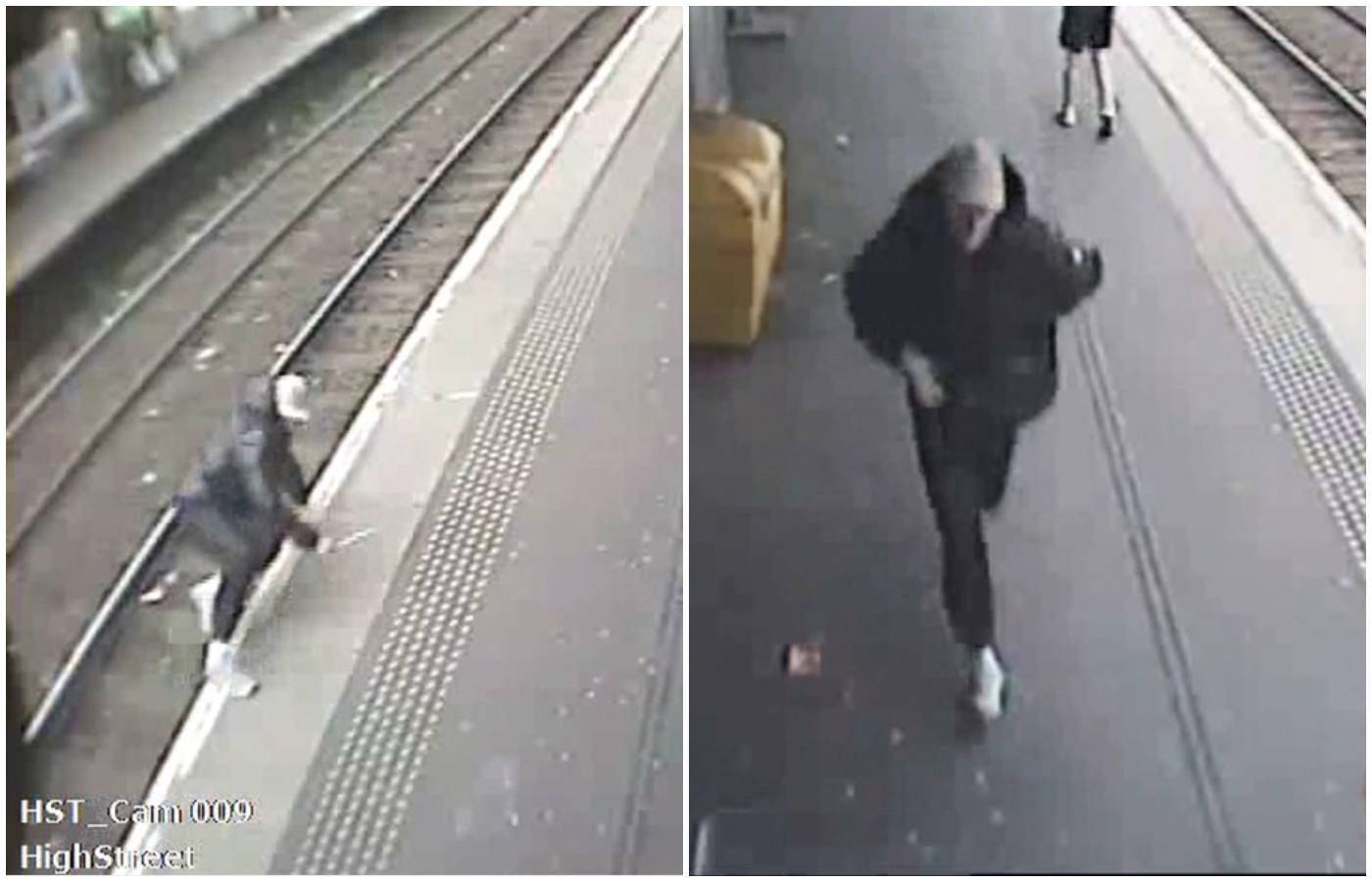 CCTV captured Haig picking up the knife from the tracks and leaving the station following the attack. 
