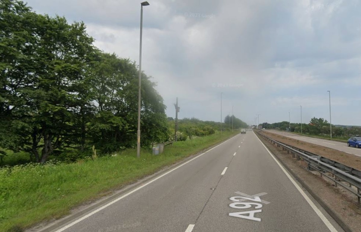 A92 road closed after multi vehicle crash near Portlethen in