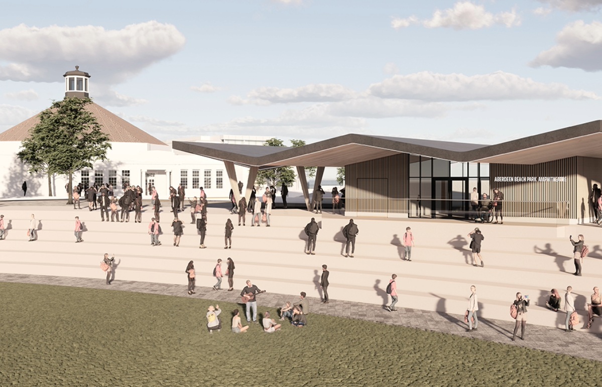A render of the proposed Ampitheatre.